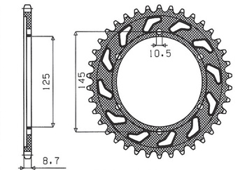 Zębatka tylna 865 45 yamaha fzr 600 '92-'93 (3he) (jtr865.45) (łańc. 530) (86545jt)