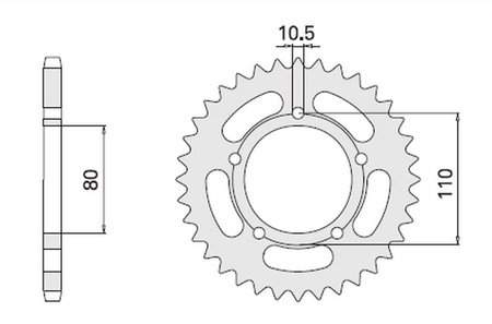 Zębatka tylna 4350 36 honda cb 450s 86-89 (332-36) (jtr1332.36)