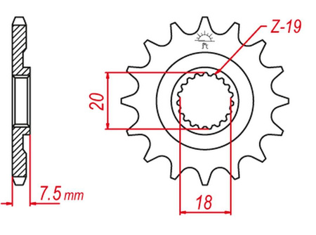 Zębatka przednia 340 12 honda cr 125 '87-'03 (jtf326.12)