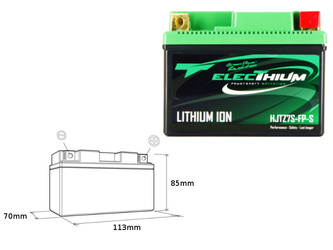 ELECTHIUM AKUMULATOR LITOWO-JONOWY ZE WSKAŹNIKIEM NAŁADOWANIA HJTZ7S-FP-S (113X70X85) (YTZ7S, YTX7L-BS) (WAGA 0,6KG)