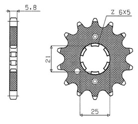Zębatka przednia 569 15 kawasaki kx 250 '87-'98, yamaha yz 250 '77-'98 (jtf569.15) (łańc. 520) (56915jt)