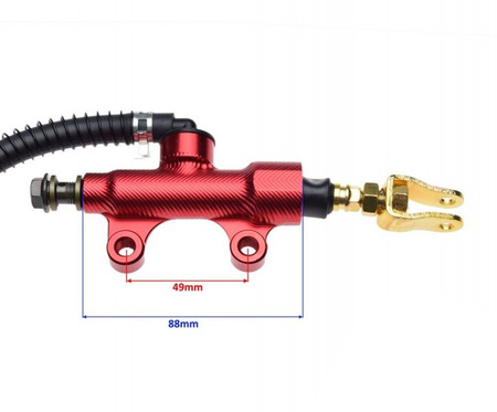 Pompa hamulca tylnego do quada ATV uniwersalna CNC czerwona ze zbiornikiem