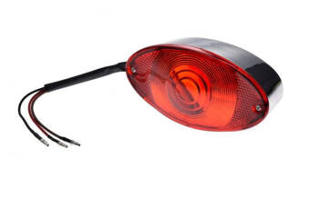 Lampa tył chrom z czerwonym kloszem