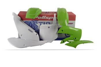 Komplet plastików kawasaki kx 65 '00-'22 w zestawie tablica przednia (8661500010) kolor zielono biały oem