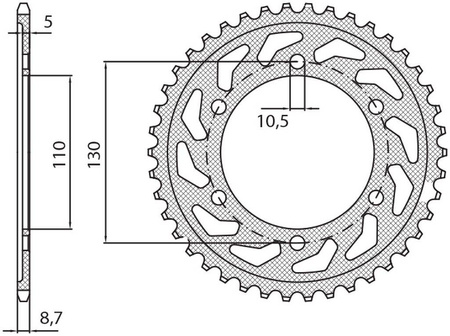 Zębatka tylna 4440 48 yamaha r6 03-05 (jtr1875.48) (łańc. 532) (444048)