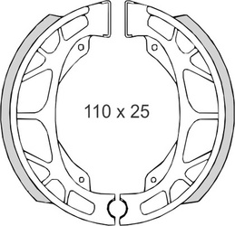 Szczęki hamulcowe daelim/honda/kymco/peugeot/sym (110x25mm) (ft 01200)