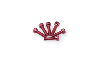 Śruby z anodyzowanego aluminium blister 6 śrub imbusowych m5x20mm czerwone