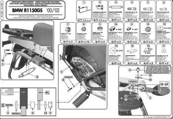stelaż kufrów bocznych monokey bmw r 1100gs (94-99), r 1150gs (00-03), r 850gs (94-01) - również pod kufry monokey retro-fit k-venture alu oraz k'mission alu