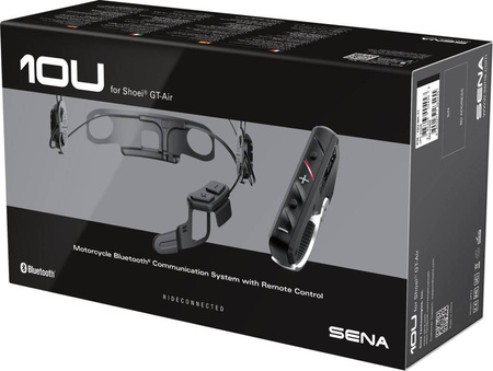 Interkom motocyklowy 10u bluetooth 4.1 do 1600m z radiem fm i pilotem sc-4b-01 do kasku shoei gt-air ( 1 zestaw ) - zastępuje 10u-sh-01 (el)