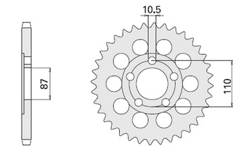 Zębatka tylna 824 46 suzuki rf 600 (829-46) suzuki gsxr1100 '86-'88, gsx600f '89-'91 (jtr829.46) (łańc. 530)
