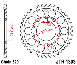 Zębatka tylna 4384 43 honda cbr 600 '91-'98, cbr 600 '11-'14, cbr 900 rr fireblade '93-'98 (jjtr1303.43) (łańc. 520)