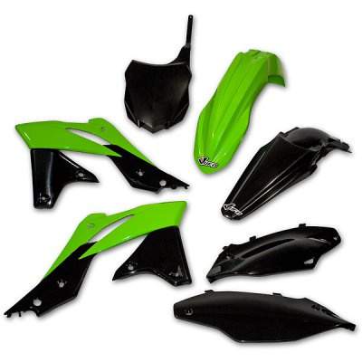 Komplet plastików kawasaki kxf 250 '13 kolor oem (zielony/czarny) (ka219e999)