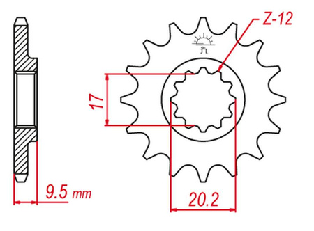 Zębatka przednia 7005 12 ktm sx 60 '98-'01, sx 65 '98-'03 (jtf1906.12)
