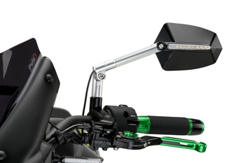 Lusterko Puig Hi-Tech Gti (Lewe, Z Kierunkowskazem Sekwencyjnym) Czarne Na Aluminiowym Ramieniu