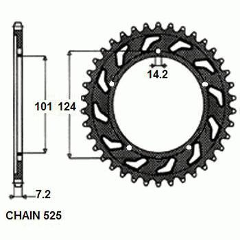 Zebatka napedzana stalowa sunstar sunr1-4442-42