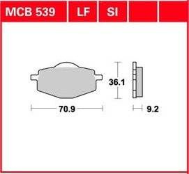 KLOCKI HAMULCOWE TRW MCB539SI