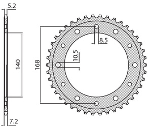 Zębatka tylna 4550 47 bmw f 800r (otwór na śrubę 8,5mm) (jtr6.47) (łańc. 525) (455047jt)
