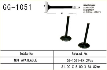 ZAWÓR WYDECHOWY HONDA CRF 450R '02-'07 (31,0X5,0X84,82 MM) (OEM: 14721-MEB-670) (1SZT.) (MADE IN JAPAN)