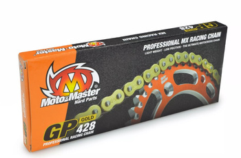 ŁAŃCUCH NAPĘDOWY GP-428 MX PROFESSIONAL MOTOCROSS RACICHAIN BEZ ORINGÓW KOLOR ZŁOTY (134 OGNIW, ZAPINKA W ZESTAWIE)