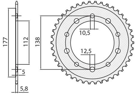 Zębatka tylna 4384 38 honda ctx 700 dct '14-'16, nc 700/750 '12-'19, honda cbf 500 '13-'21  (jtr1316.38) (łańc. 520) (438438jt)