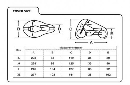 Pokrowiec wodoodporny aquatec na motocykl kolor czarny/szary rozmiar m