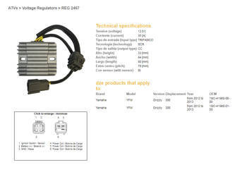 Dze regulator napięcia yamaha yfm 300 grizzly '12-'13 (1sc-h1960-00-00, 1sc-h1960-01-00) kymco mxu450 '10-'12