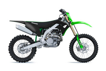 Komplet plastików kawasaki kxf 250 '21, kxf 450 '19-21 kolor czarny / zielony ( w zestawie osłony teleskopów oraz naklejki )