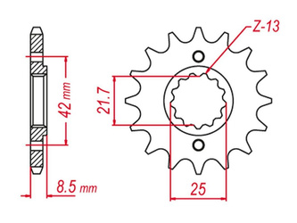 Zębatka przednia 523 14 kawasaki el250/ex250/klx250/gpz250/gpx250 (jtf516.14)