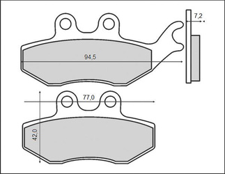 Klocki hamulcowe kh374 rieju 50/125, przód (ft 3043)