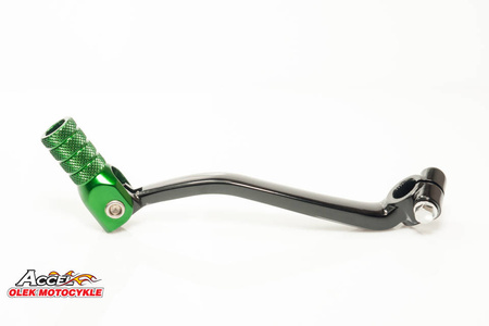 Dźwignia zmiany biegów kawasaki kxf 250 '09-'18 aluminiowa kolor czarny, końcówka zielona (13156-0124)