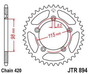 Zębatka tylna 4552 48 ktm sx 60/65 '98-'21 (455248jt) (łańc. 420) kolor czarny