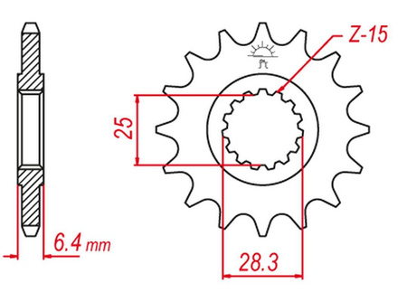 Zębatka przednia 2168 13 yamaha yfz 450 '09-'19, yfm 700 raptor '06-'19 (-1) (jtf1592.13)