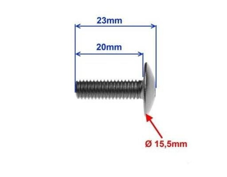 Śruby owiewki aluminiowa 6X20 czarna 10 sztuk