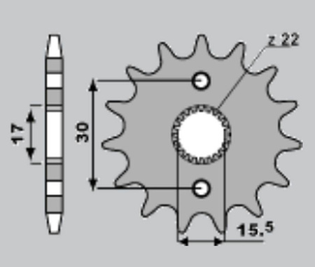Zębatka przednia 332 12 honda cr 80/85 '87-'07 (jtf1256.12)
