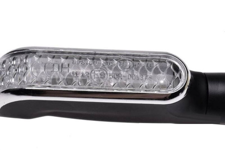 Kierunkowskaz LED czarny długi homologowany E8