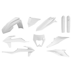 Komplet plastików ktm exc/exc-f tpi '20-'22 w zestawie osłona lampy (8668600001) i osłony amortyzatorów (8398600012) kolor biały