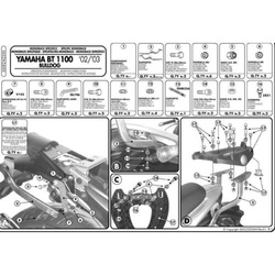 Stelaż Kufra Centralnego Yamaha Bt 1100 Bulldog (02-09) ( Bez Płyty )