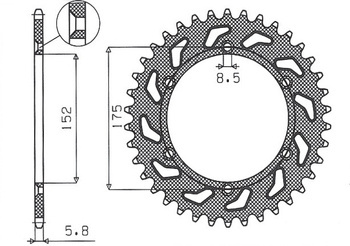 Zębatka tylna 856 44 yamaha tt600 r '98-'03, tt600s '93-'95 (jtr853.44) (łańc. 520) (85644jt)