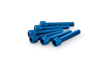 Śruby z anodyzowanego aluminium blister 6 śrub imbusowych m6x35mm niebieskie