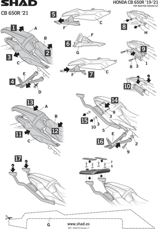 Stelaż kufra tylnego Shad do Honda CBR 650 R