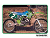 Pokrowiec/poszycie na siedzenie kawasaki kx 125/250 '94-'98, replica team kawasaki '96, kolor niebieski, logo kawasaki