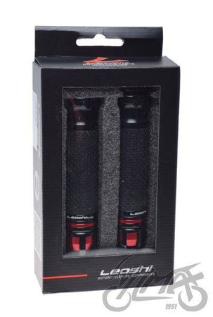 Manetki motocyklowe czarno czerwone na kierownicę 22 mm