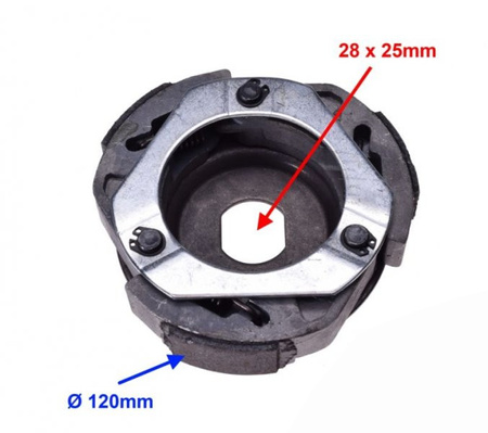 Szczęki sprzęgła odśrodkowego Honda Kymco GY6 125 150 120 mm