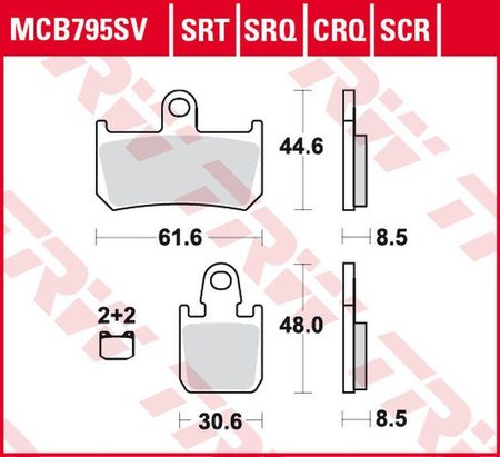 Klocki hamulcowe kh442/4 sinter road/track yamaha yzf r1 '06-'14, mt-01 1700 '05-'12, xv 1700 v-max '09-'16 przód