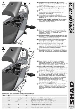 Stelaż kufra tylnego Shad do Honda CBF 125 ( 08-14 )