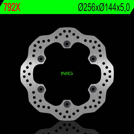 Tarcza hamulcowa tył honda xl 1000v 03-11, cbr 1100xx 97-04, x11 00-03, vfr 750f 86-89 (256x144x5 mm) (6x10,5 mm) wave