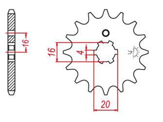 Zębatka przednia 546 14 kawasaki kx 80, kx 85 '01-'20 kx 100 (jtf546.14)