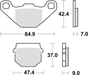 Klocki hamulcowe kh83 organic derbi senda 50 12-17, kawasaki klx 110 10-, kmx 125 87-98, suzuki ue 125 / 150 01-03, przód/tył