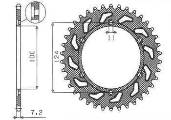 Zębatka tylna 4366 42 ducati 944 st2 '97-'03, 992 st3 '04-'07 (jtr745.42) (łańc.525) (436642jt)