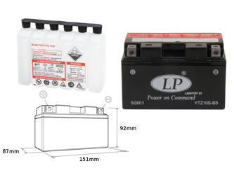 Landport akumulator ytz10s-bs 12v 8,5ah 151x87x94 bezobsługowy - elektrolit osobno (6) ue2019/1148